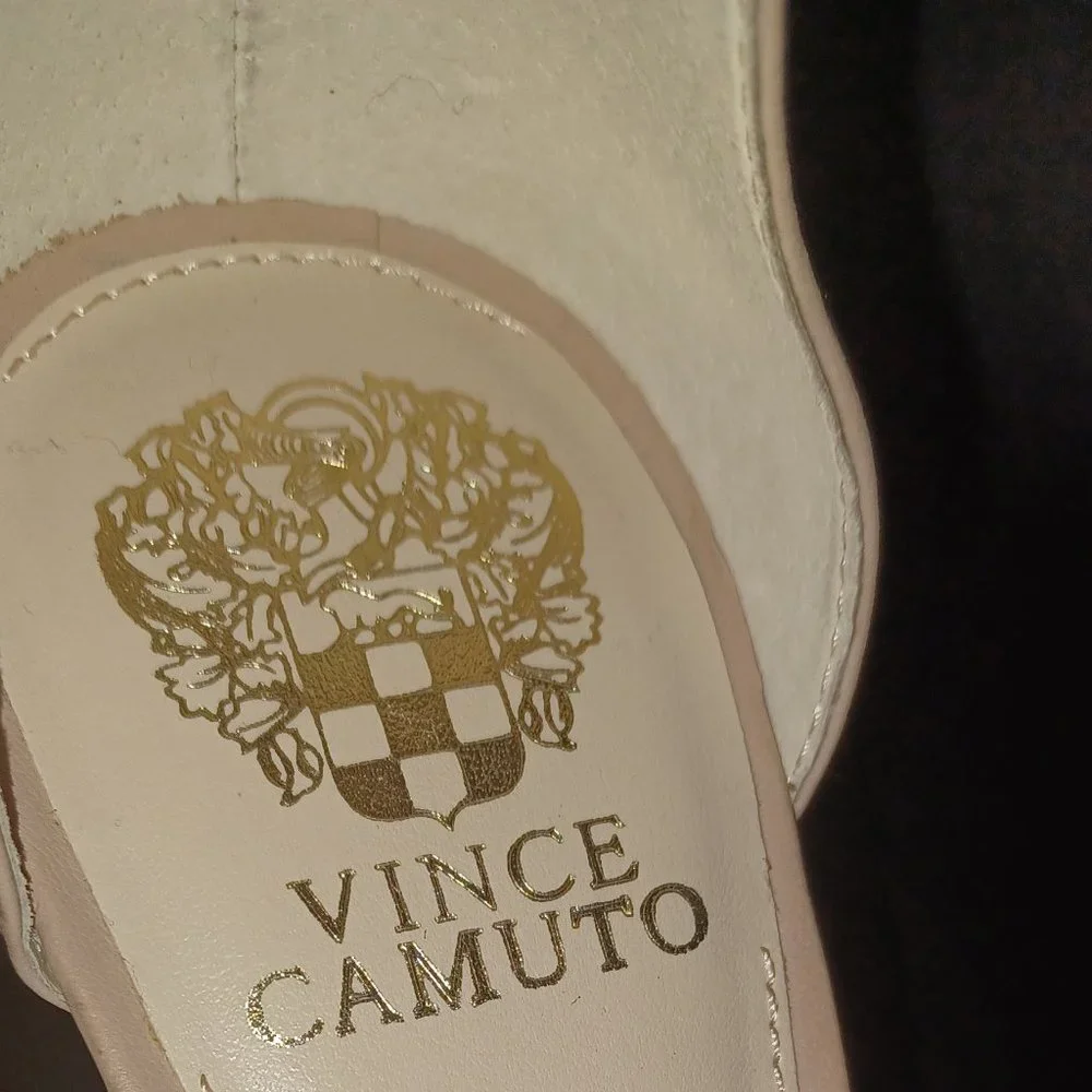 Vince Camuto Nude Beige Heels Ankle Strap Sandals - Picture 3 of 9